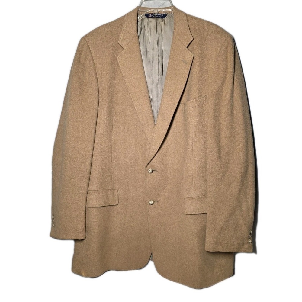 AUSTIN REED Mens 2 Button Blazer Jacket Size 46 Brown Camel Hair See Measurement